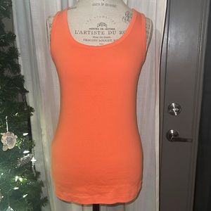 St. John’s Bay Orange melon coral sleeveless tank top womens shirt casual Medium